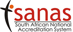 South African National Accreditation System (SANAS) Logo. Sanas is the only national body responsible for carrying out accreditations in respec